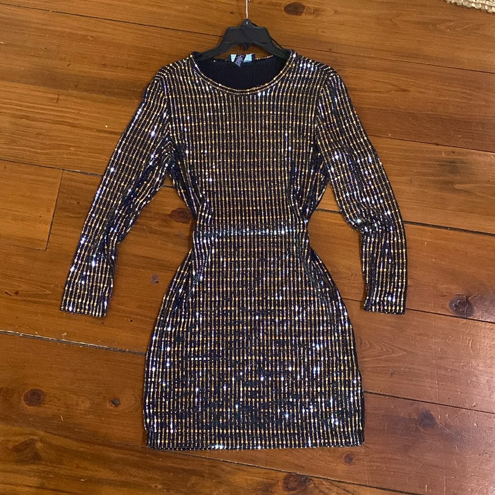 Size Large, Sequin Dress, Midi Dress, Statement Dress, New years Dress